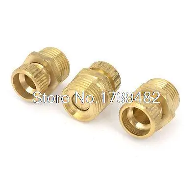 Air Compressor 3/8PT Male Thread Water Drain Valve Gold Tone 3 PCS