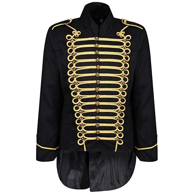 Cosplaydiy Mens Adult Parade Jacket Marching Band Drummer Gothic Tailcoat  My Chemical Romance Trench Coat L320