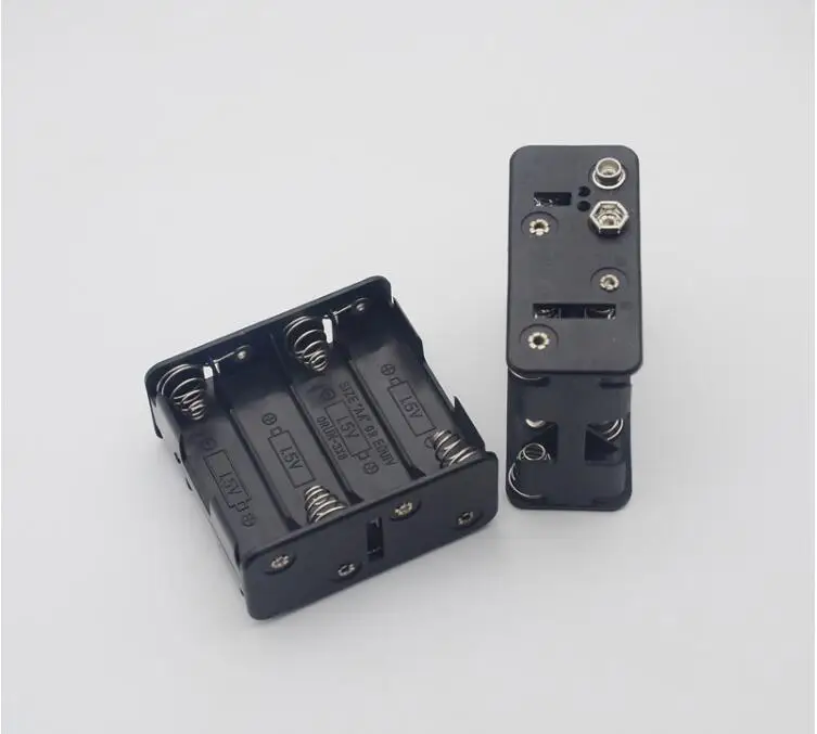 

MasterFire 400pcs/lot 8 x 1.5V AA Battery Clip Holder Storage Box Case 8 Slots AA Batteries Stack with 9V snap Connector