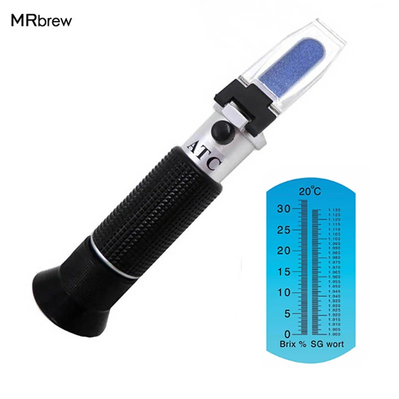 

Beer Wort Wine Brix Refractometer,Dual Scale - Specific Gravity 1.000-1.120 and 0-32% Brix,Beer Alcoholometer Meter