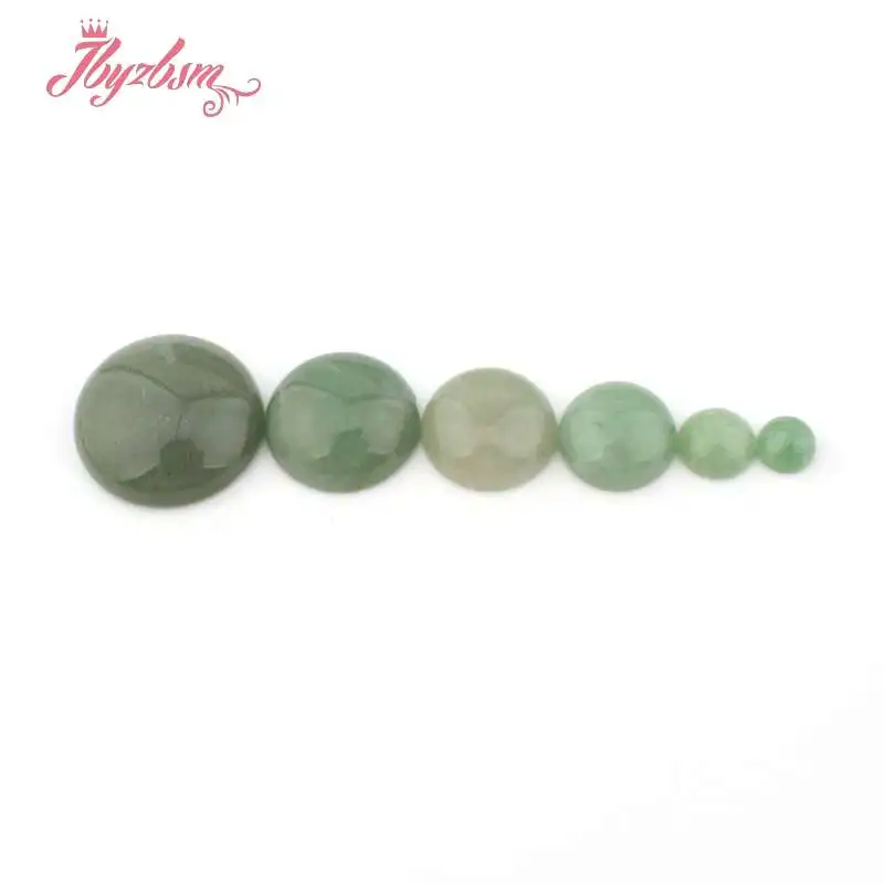 

Coin Green Aventurine CAB Cabochon Flatback Dome Undrilled Natural Stone Beads for DIY Accessories Earring Jewelry Making 5pc