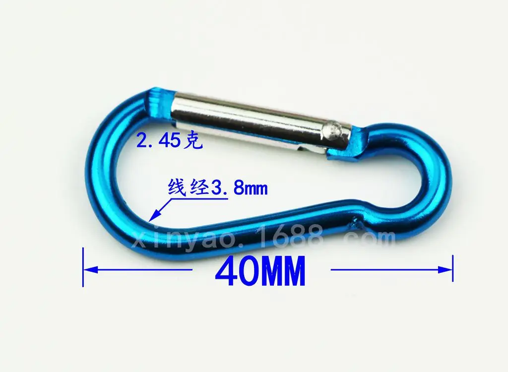 4"5"6" 10PCS Aluminum Carabiner Key Chain Clip Outdoor Camping Keyring Snap Hook Water Bottle Buckle Travel Climbing Accessories