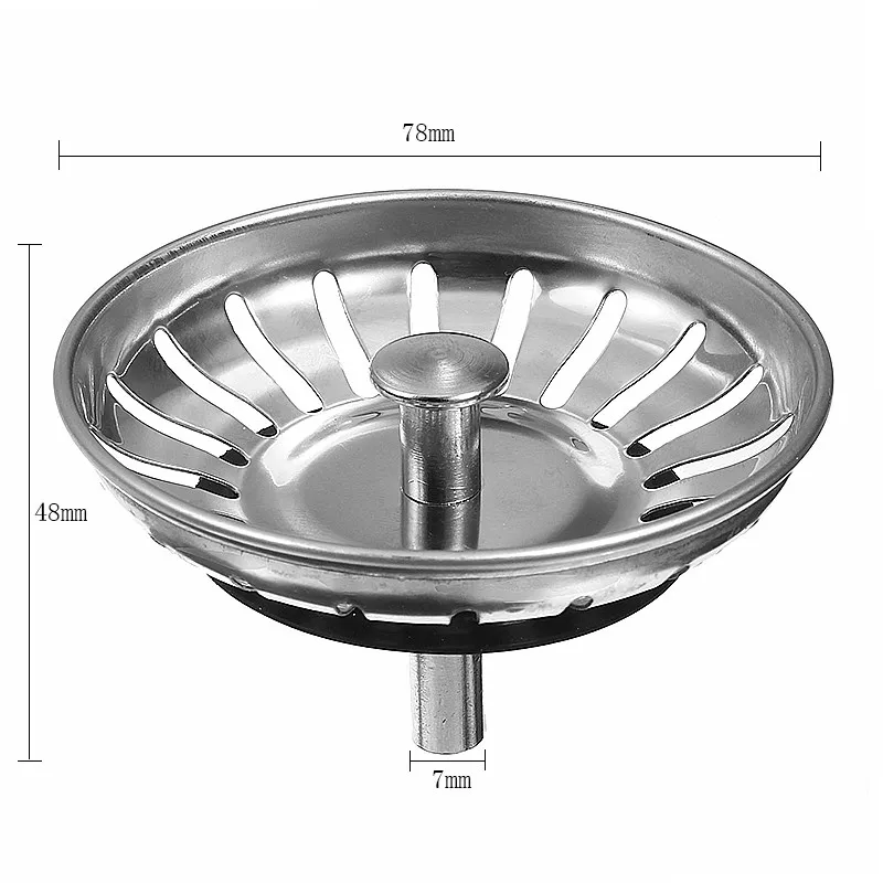 Bouchon de vidange d'évier de cuisine en acier inoxydable, filtre d'évier, type de désodorisation, bouchon de déchets, accessoires de bassin