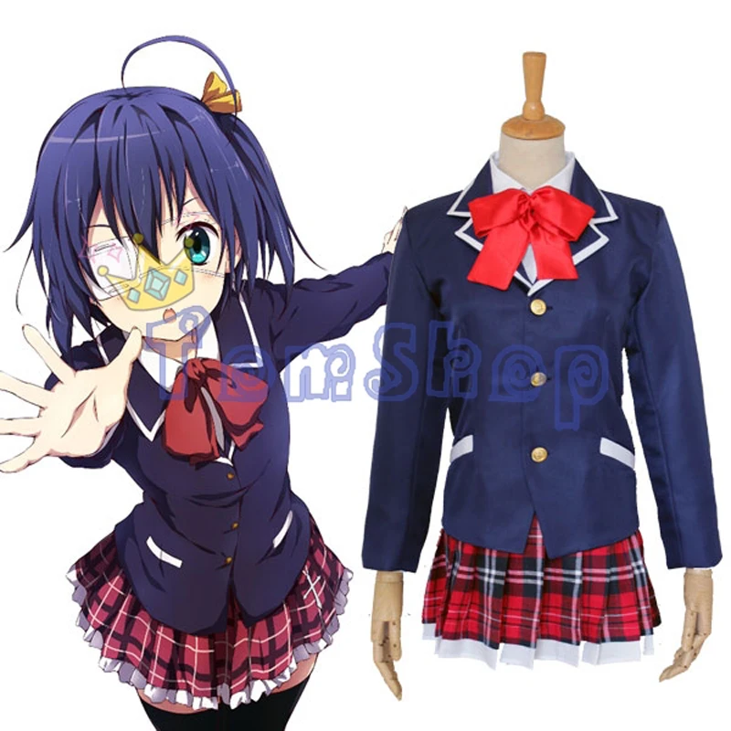 

Anime Love Chunibyo & Other Delusions Girls' School Uniform Rikka Takanashi Cosplay Suit Women's Halloween Party Event Costumes