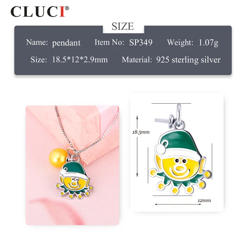 CLUCI Sunshine Smile Face Silver 925 Gift Pearl Pendant Charm for Necklace Jewelry Women Sterling 925 Silver Pendant SP349SB