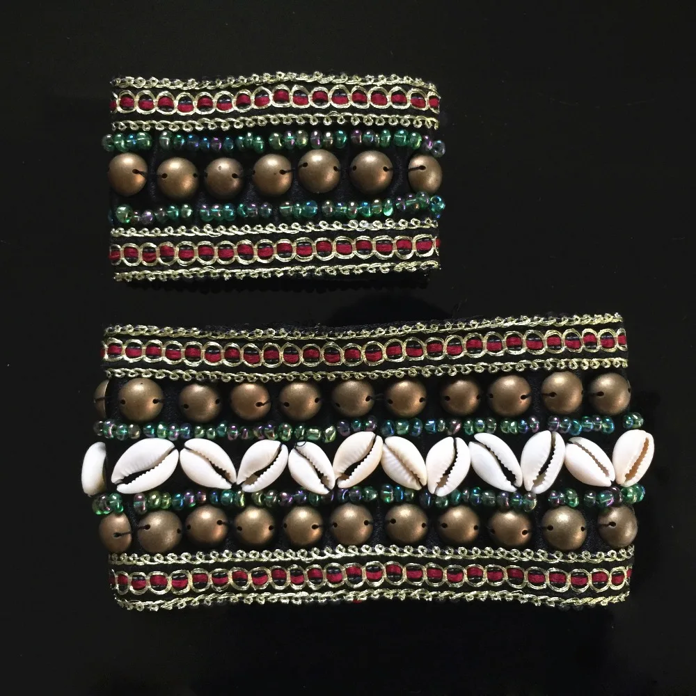 Tribal Buikdans Kostuum Accessoires 2 Stuks Set Brons Kralen Polsband & Armband Verstelbare Fit Gypsy Sieraden Armbanden