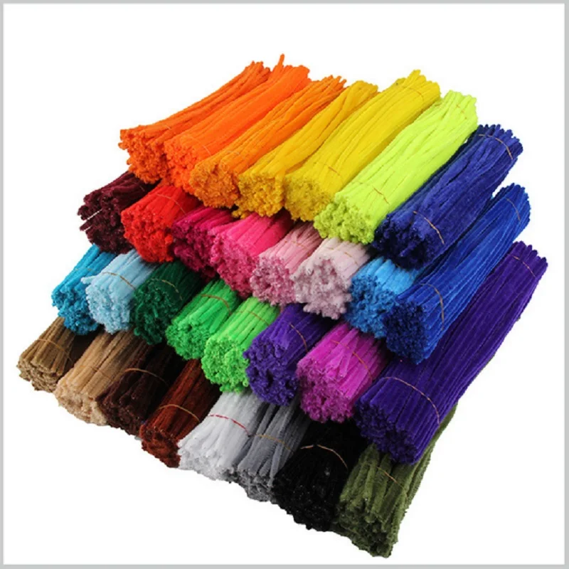 100pcs 6mm Chenille Stems Pipe Cleaners Children Kids Plush Educational Toy Crafts Colorful Pipe Cleaner Toys Handmade DIY Craft