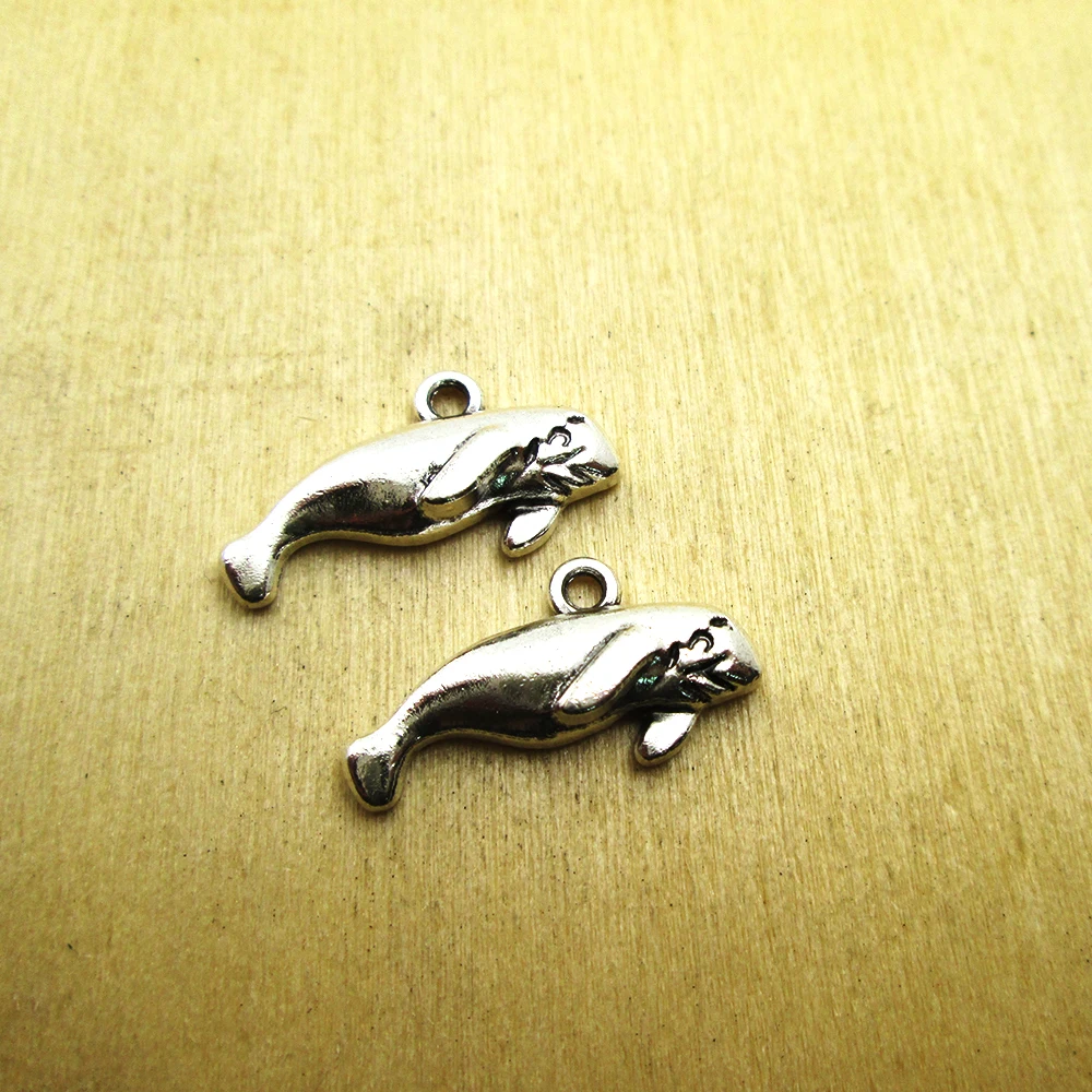 15pcs--24x13mm Manatee Charms  Manatee Charms Pendants DIY necklace/ bracelets  charms antique silver tone