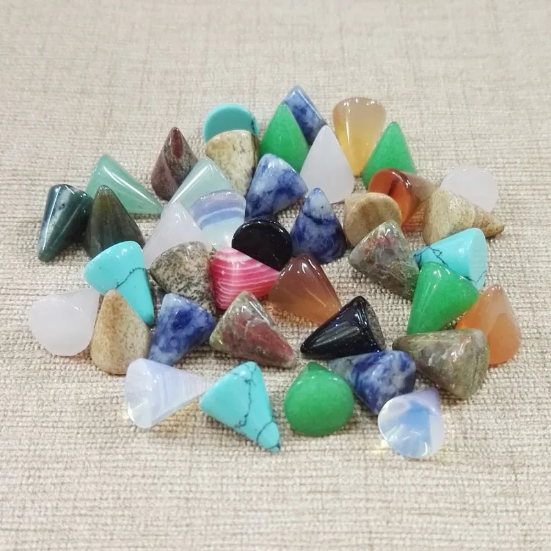 

Wholesale natural stone cone shape cab cabochon fashion assorted loose beads for jewelry Accessories 8x10mm 50pcs/lot free