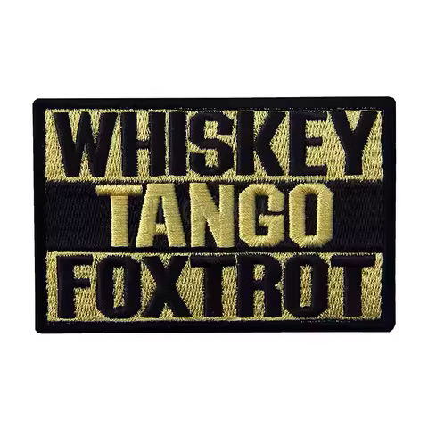 Embroidery Patch Funny Tango Foxtrot Appliques Hook&amp;Loop Fastener Embroidered Patch For Clothing Cap