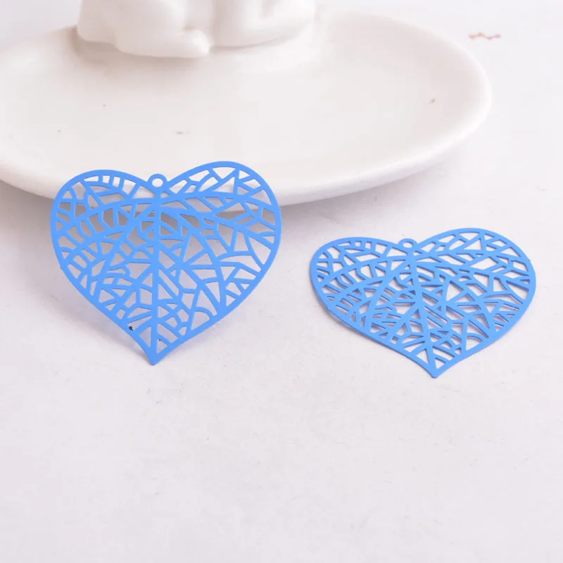 30 Stück AB4966 40*42mm Herzförmige Blattanhänger Blätter-Charms Anhänger – Detail 13
