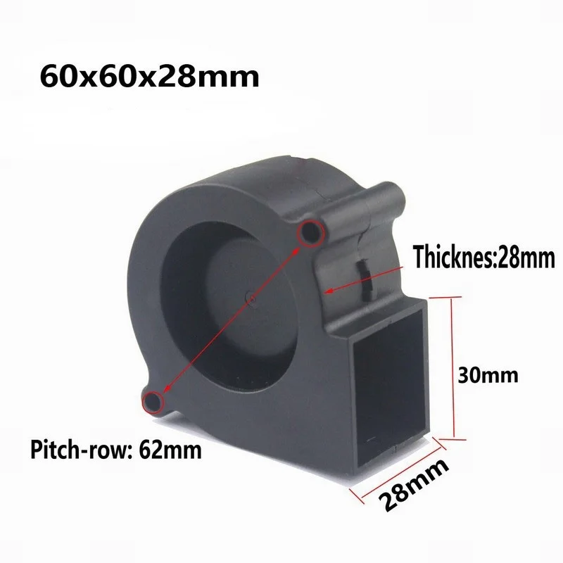 Gdstime 10pcs 6cm DC Brushless Cooling Cooler Centrifugal Blower Fan  24V 2Pin 60mm x 28mm 6028 60x28mm