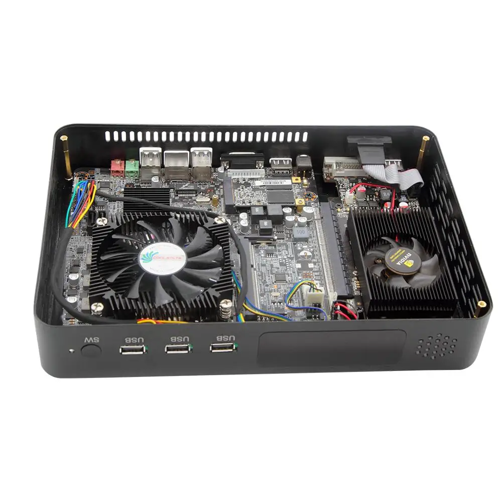 Intel Quad Core i3 8100 Processor HTPC Mini Pc with HDMI  DVI  4K Gaming Computer Support 2G GTX1030 Dedicated Card mini pc