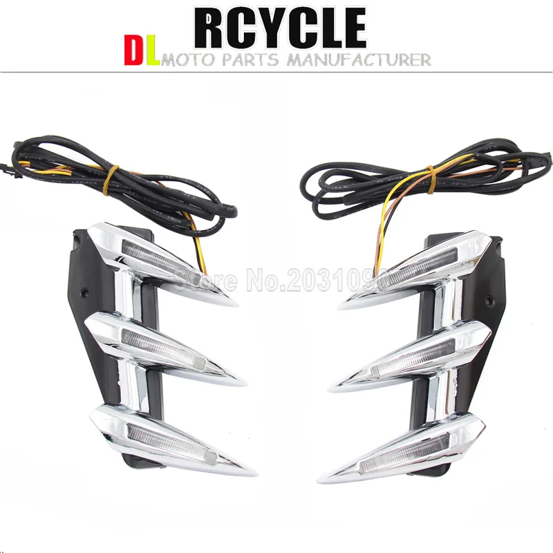 Chrome Motorbike Brake Rotor Covers /LED Ring Of Fire For Honda Goldwing GL1800 2001-2011 2008 Left & Right