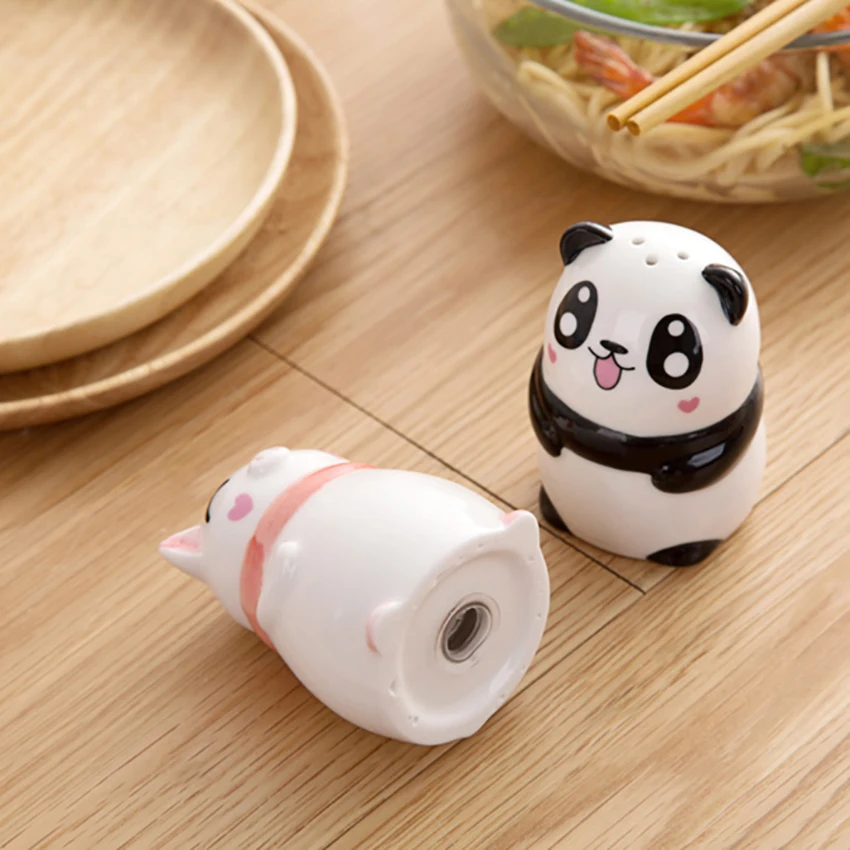 Cartoon Ceramic Toothpick Holder, Seasoning Jar, Condiment Bottles, Cute Panda Piggy Shape, Toothpick Storage Box, Spice Jar