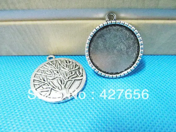 

6pcs Antique Silver tone/Antique Bronze Round Tree of Life Base Setting Tray Bezel Pendant Charm/Finding,fit 25mm Cabochon/Cameo