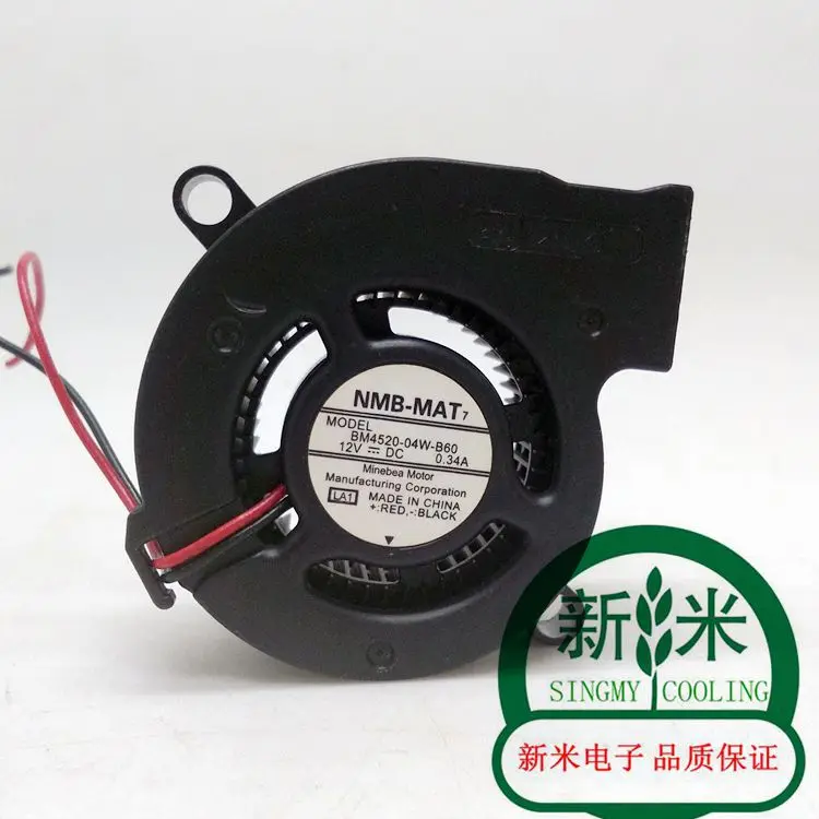 

USED NMB-MAT NMB 4.5CM BM4520-04W-B60 12V 0.34A 2lines double ball bearing Centrifugal turbine turbo Blower cooling fan