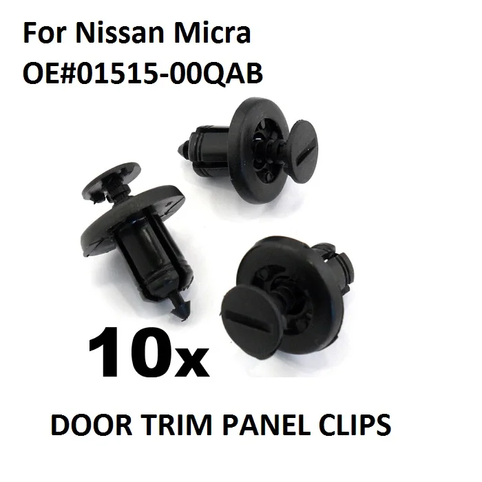 x10 OE # 01515-00QAB Plastic Trim Clips- Bumpers, Engine Shields, Linings. Fit K12 For Nissan Micra New