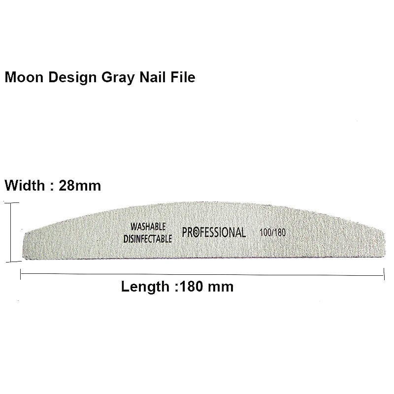 Professional Nail Art Files Salon Tools Sanding File Buffer 100/180 Gray Board Gel Polish 50Pcs/lLots Double Block Side Style