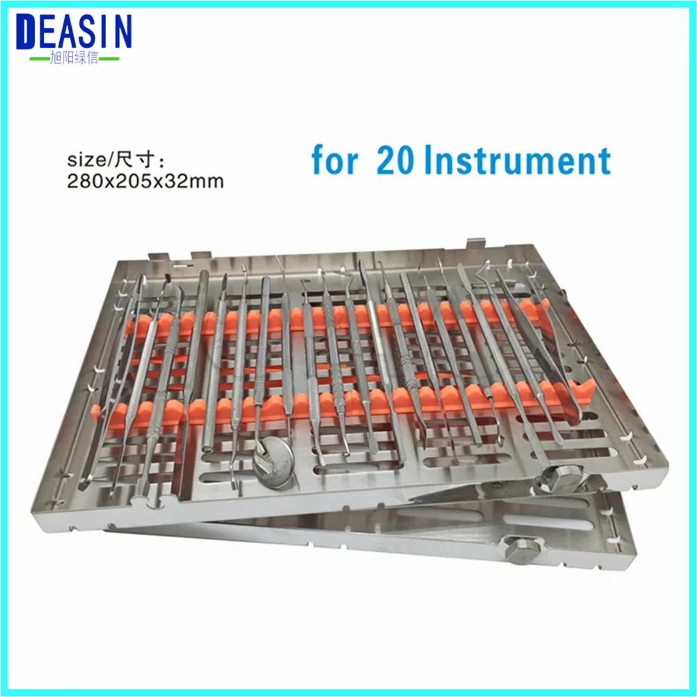 

Dental stainless steel disinfection placing box for 20 pcs dental instrument for instrument disinfection plate Separable cover