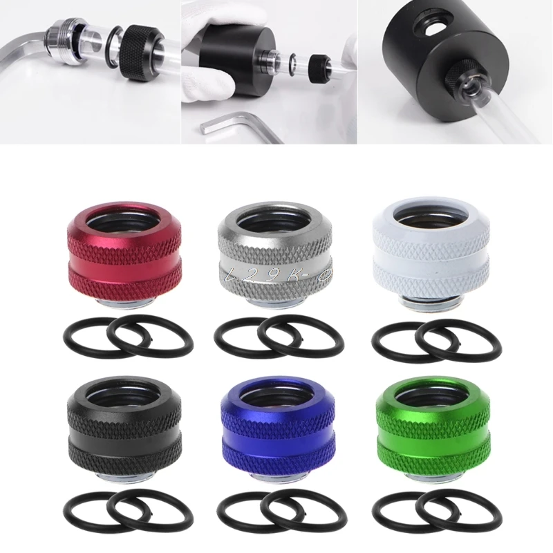 Water Cooling G1/4 Thread 14mm Rigid Hard Tube Connector Water Block Fittings