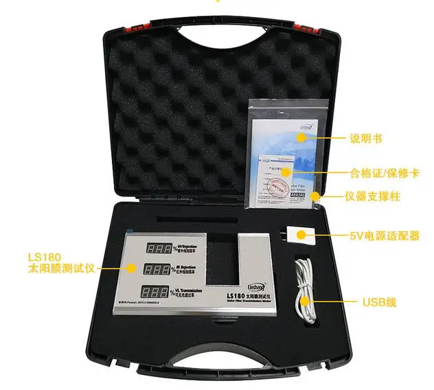 Venster Film Transmission Meter Window Tint Meter voor film glas met zichtbaar licht doorlaatbaarheid IR UV blokkeren LS180