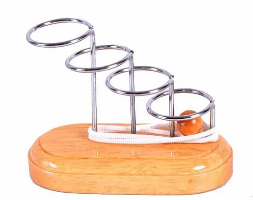 Desk Novelty 3D Wooden Rope Loop Puzzle Mind String Brain teaser Game for Adults Kids