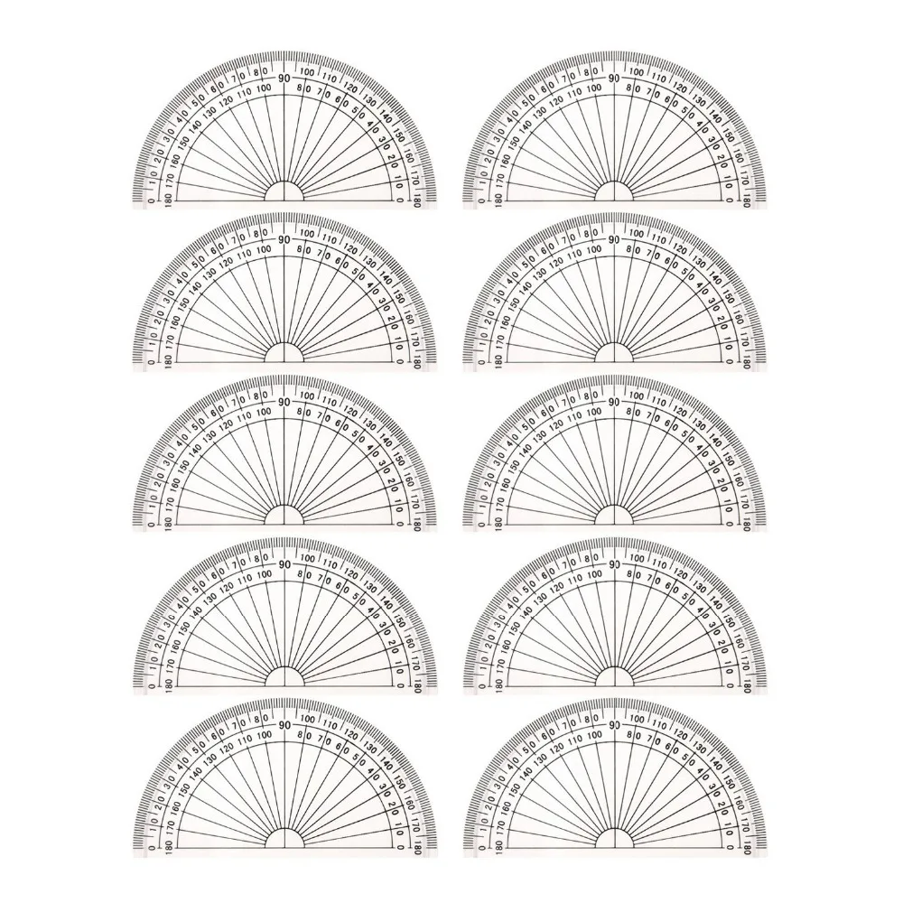 Student Drawing Compass Math Geometry Tools Plastic Protractor(1 Compass +10 Protractor)