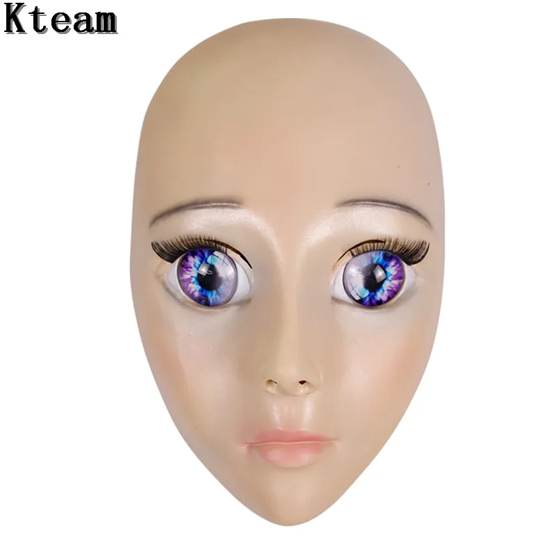 Top Quality Handmade Silicone Sexy And Sweet Half Female Face Ching Crossdress Mask Crossdresser Doll Full Face Mask Party Cos