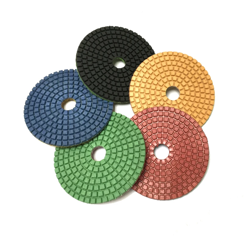 RIJILEI 10 Pcs/Lot 4 Inch/100mm Wet Polishing Pads/Granite Polishing Pads /Diamond Polishing Pad For Marble Diamond Tools (4DS1)