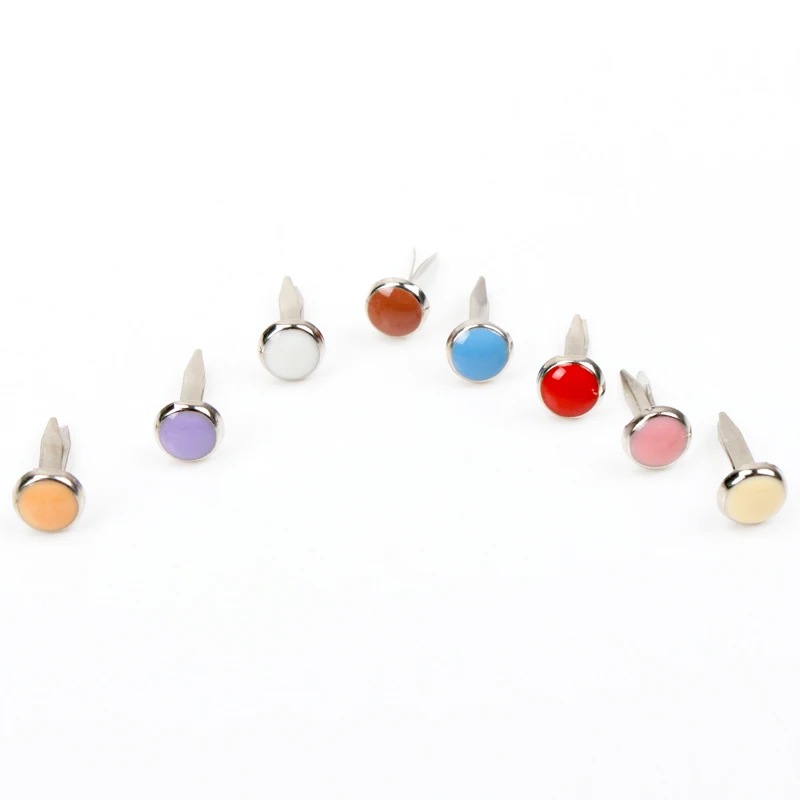 Cute Enamel Drip 14x6mm 50pcs Round Metal Brad Studs Spikes Scrapbooking Embellishment Fastener Brads Crafts Pushpin Decoration