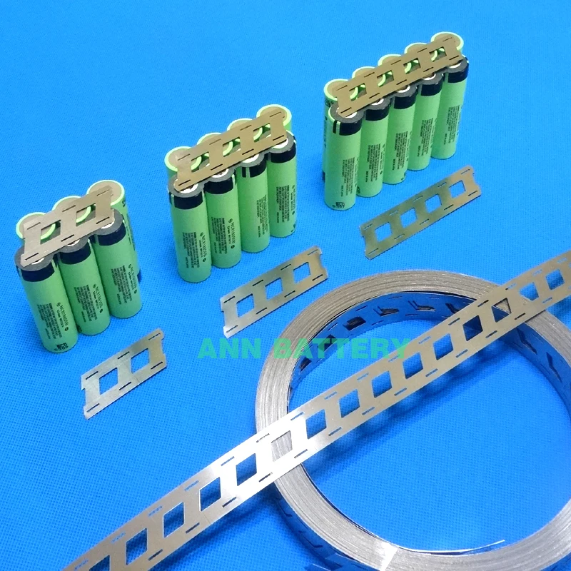 1KG lithium battery pure nickel strip, 2W 3W 4W For 18650 battery pack, cell spacing 18.5mm, W-type nickel busbar