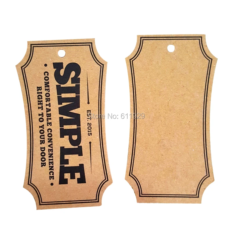 Custom retro clothing kraft paper tags/shape cutting labels/garment tags printing/clothing main label/woven label 1000 pcs a lot