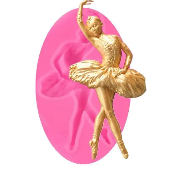 1PC Non-stick Fondant Moulds DIY Cake Decorating Tools Fondant Silicone Molds European American Style Ballet Girl Dancer LB 450