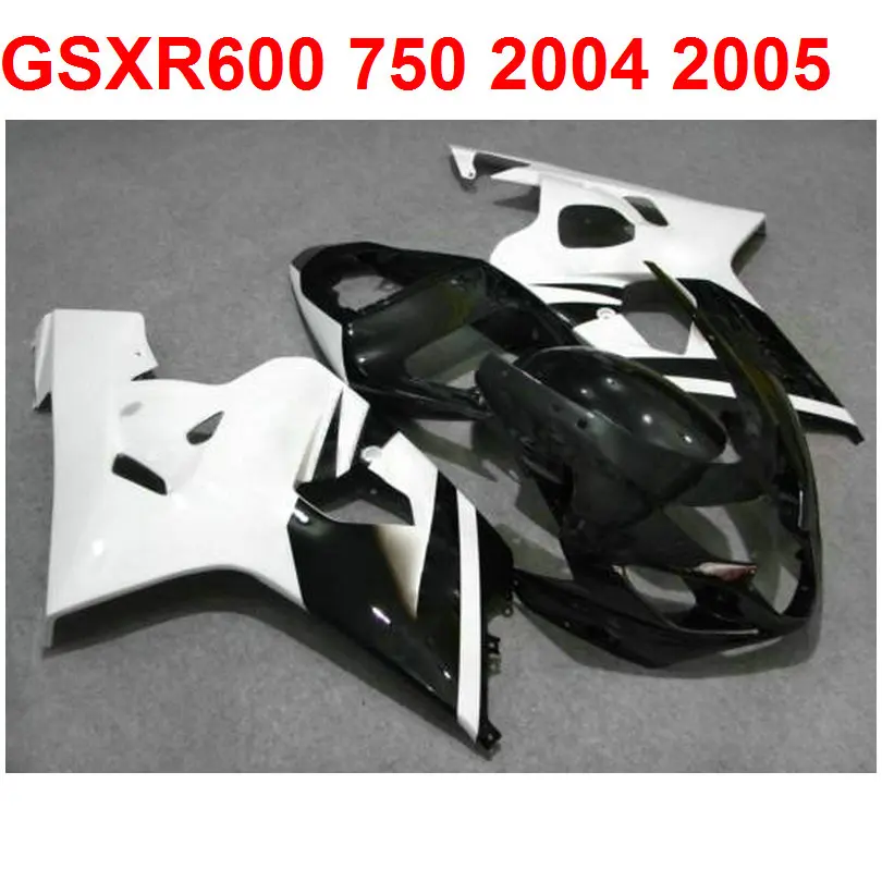 

Pop!! Motorcycle Fairing kit For Suzuki gsxr600 750 2004 2005 04 05 WHITE BLACK fairings Customize sticker m80