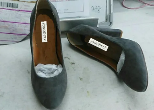 New Hot 2017 Round Toe Slip-on Shoes Thick High Heels Dress Shoes Woman Suede Leather Chunky Heels Women Pumps Drop Shipping