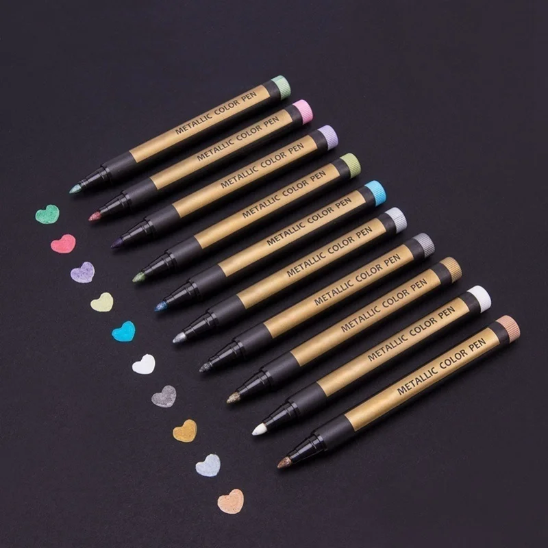 Colorful Metallic Pen Paint Markers for Ceramic Painting,Glass,Plastic,Photo Album,Card Making