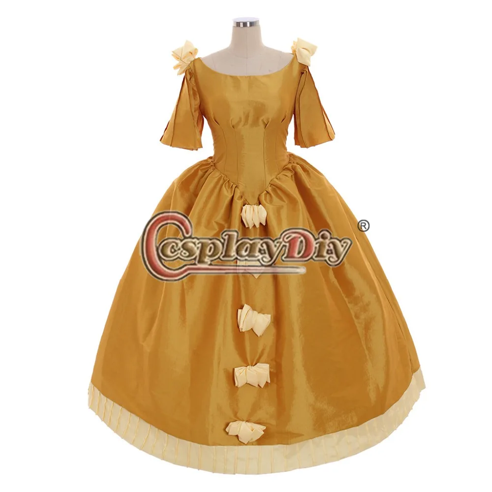 

Cosplaydiy Custom Made Aristocrat Ball Gown Yellow Victorian Dress Gothic Evening Dress Medieval Rococo Dress L320