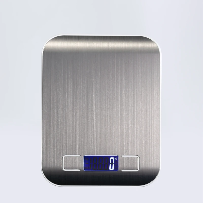 5kg 1g Digital Kitchen Scale 5000g Stainless Steel Platform Electronic Food Diet Postal Scales Cakie Weight Balance Silver