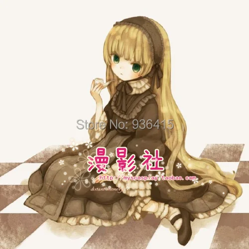 Bianco nero custome GOSICK Victorique De Blois Cosplay Dress + copricapo Costume Cosplay per donne/bambini per la festa