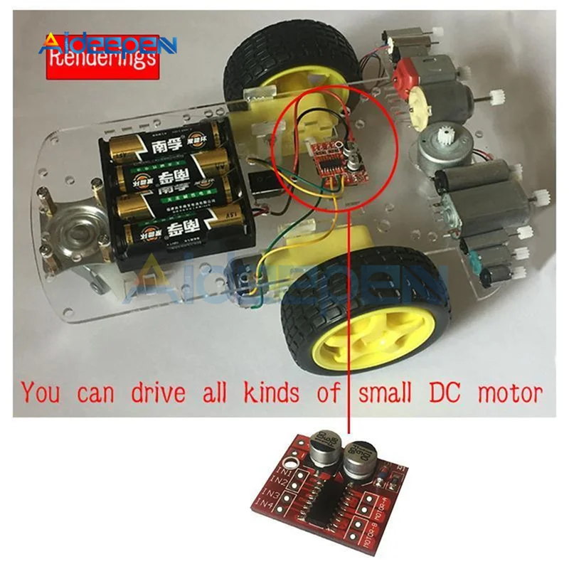 MX1508 Módulo controlador de motor CC DC 2V-10V 1.5A Velocidad PWM de 2 vías Controlador de motor paso a paso de puente H dual L298N