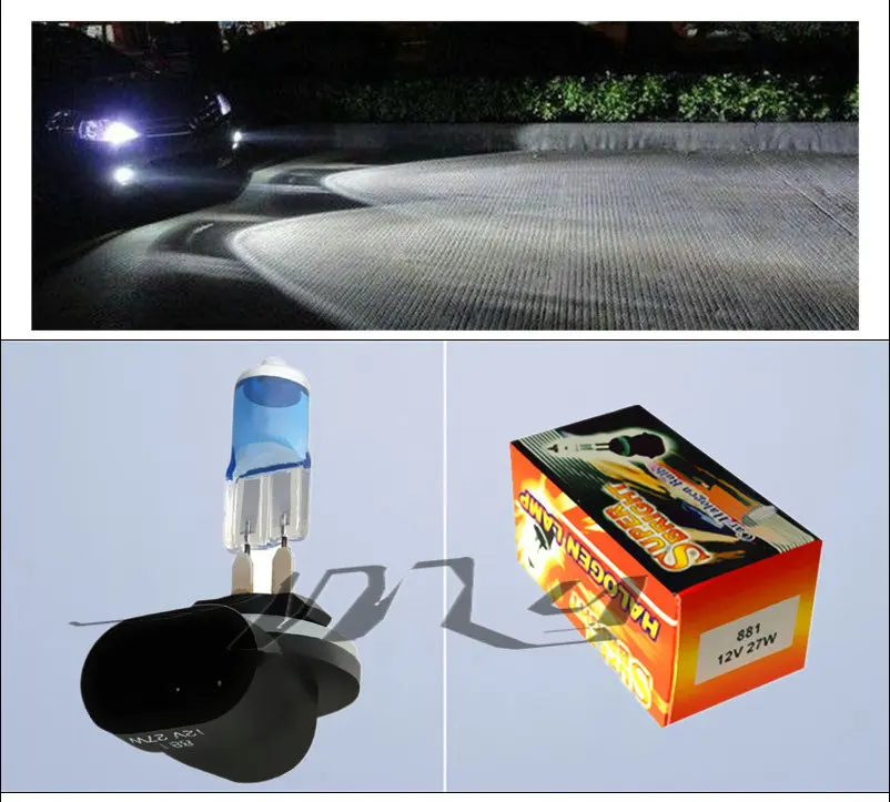 Lâmpada halógena h27 881 894, branca, superbrilhante, alta potência, 27w, farol para carro, drl, luz de dia, amarela, âmbar, 12v