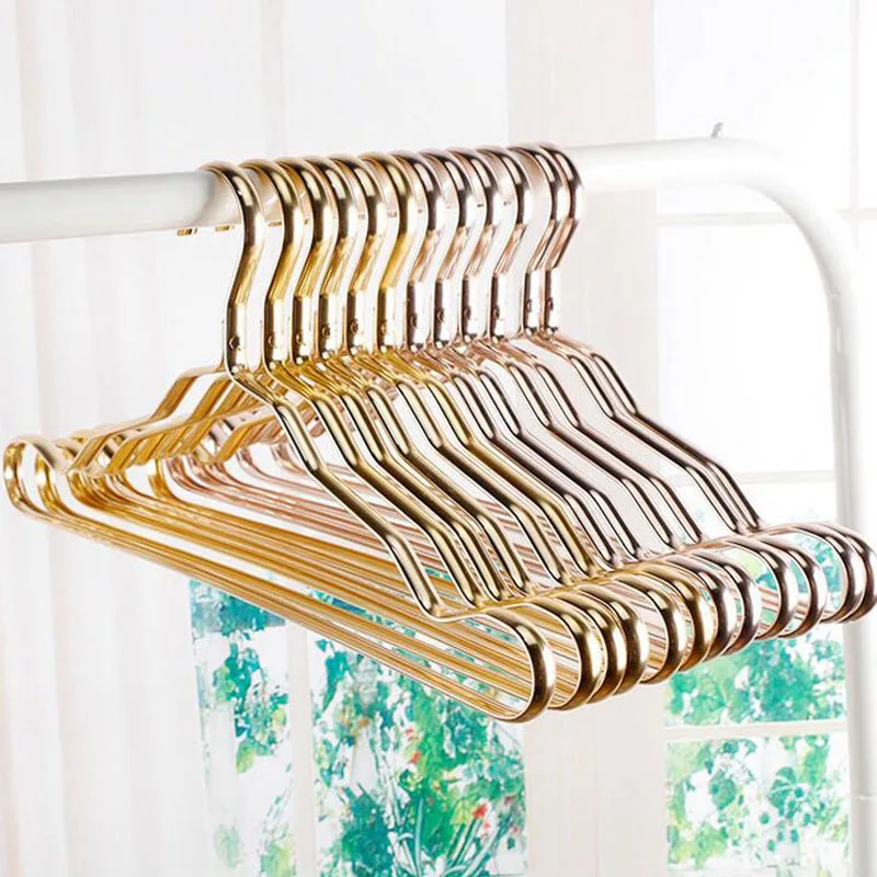 200pcs/lot 42cm Golden Purple Aluminum Alloy Hanger for Clothes Strong Metal Shirts Dress Sun-top Hanger Free Shipping ZA3903