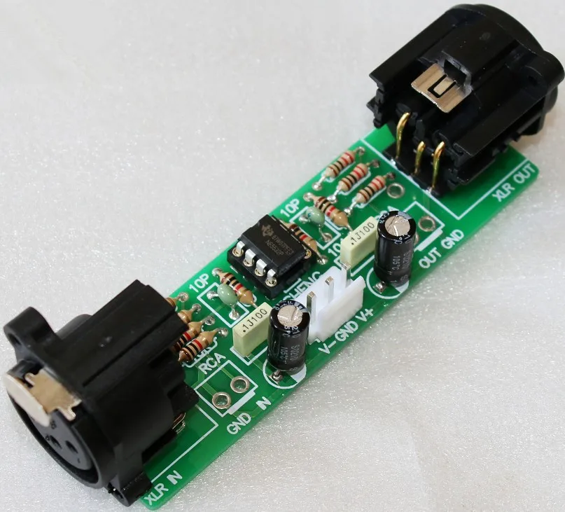 جهاز معالجة توازن NE5532 Op amp, تحويل غير متوازن/توازن إلى لوحة XLR/RCA إلى