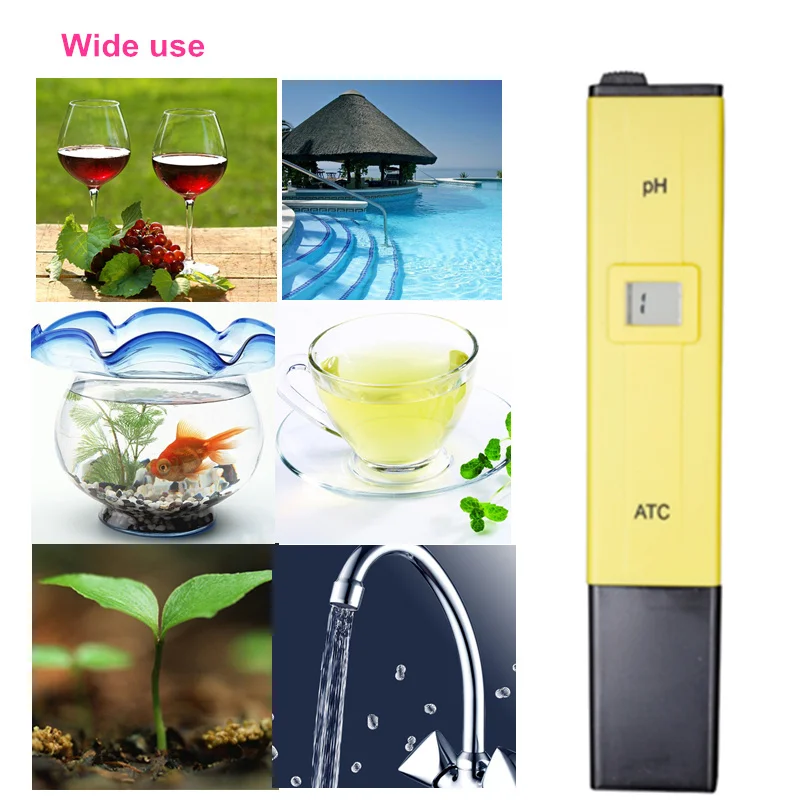 

10pcs/lot Pocket Pen Water PH Meter Digital Tester Measure Range 0.0-14.0pH for Aquarium Pool Laboratory 18%off