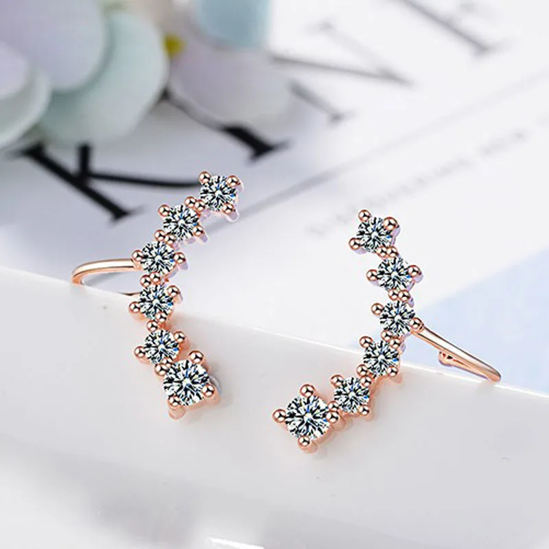 KOFSAC-Boucles d'Oreilles en Clip CZ et Argent 925, Manchette d'Oreille Non Perçante, Cartilage, réinitialisation d'Oreille de Luxe, Bijoux à la Mode, Cadeau pour Femme et Fille, Nouveau