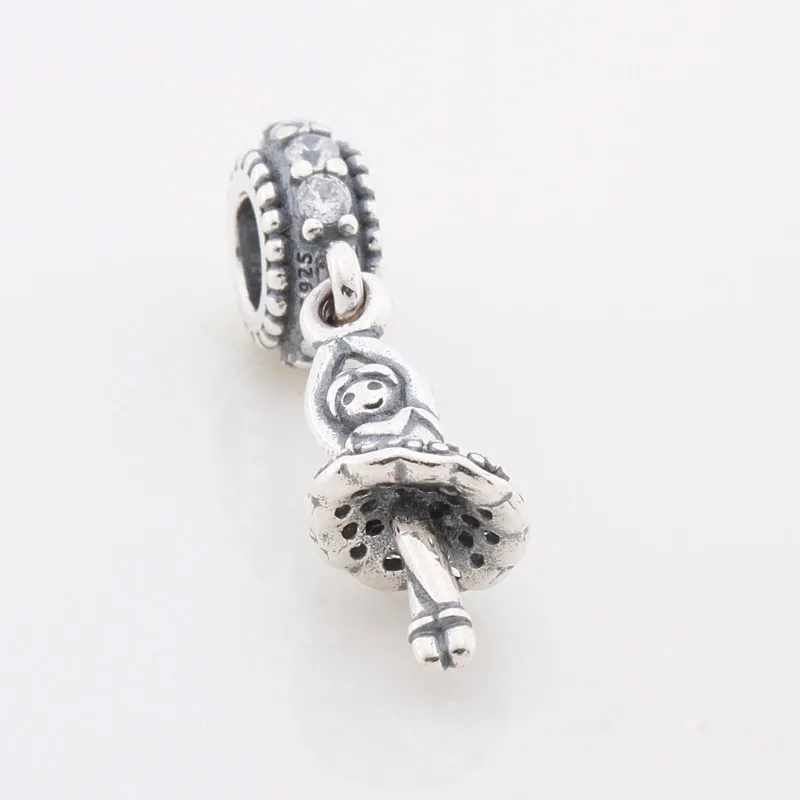 Newest Dance Girl Pendant 925 Sterling Silve Beads Charm dangle charms Fit Original Pandora Charms Bracelet jewelry LW400