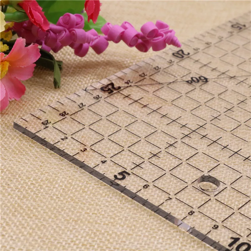 Patchwork Ruler Office Stationery School Supplies 15x30x0.2cm Acrylic Material Patchwork Ruler High-grade Sewing Tools