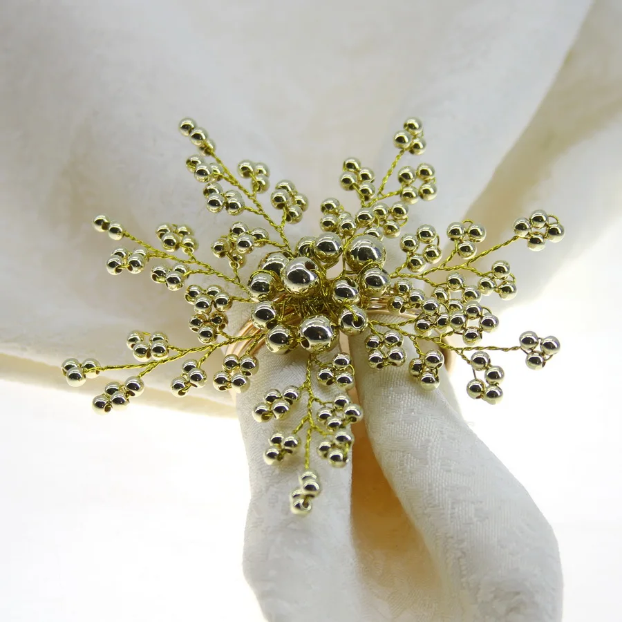 12pcs pearl napkin ring wedding holder beads napkin holder for wedding many colors 12 pcs free shipping