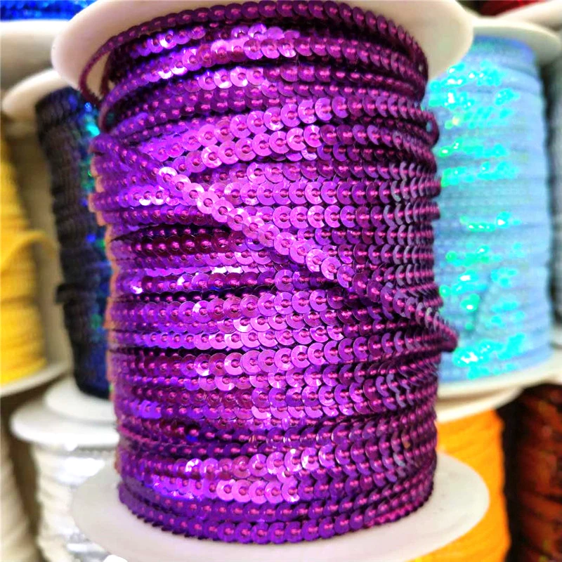 10 Yards 3mm Sequins Trim Scrapbooking Sewing For Crafts Paillette Ribbon Flake String Spangle DIY Clothing